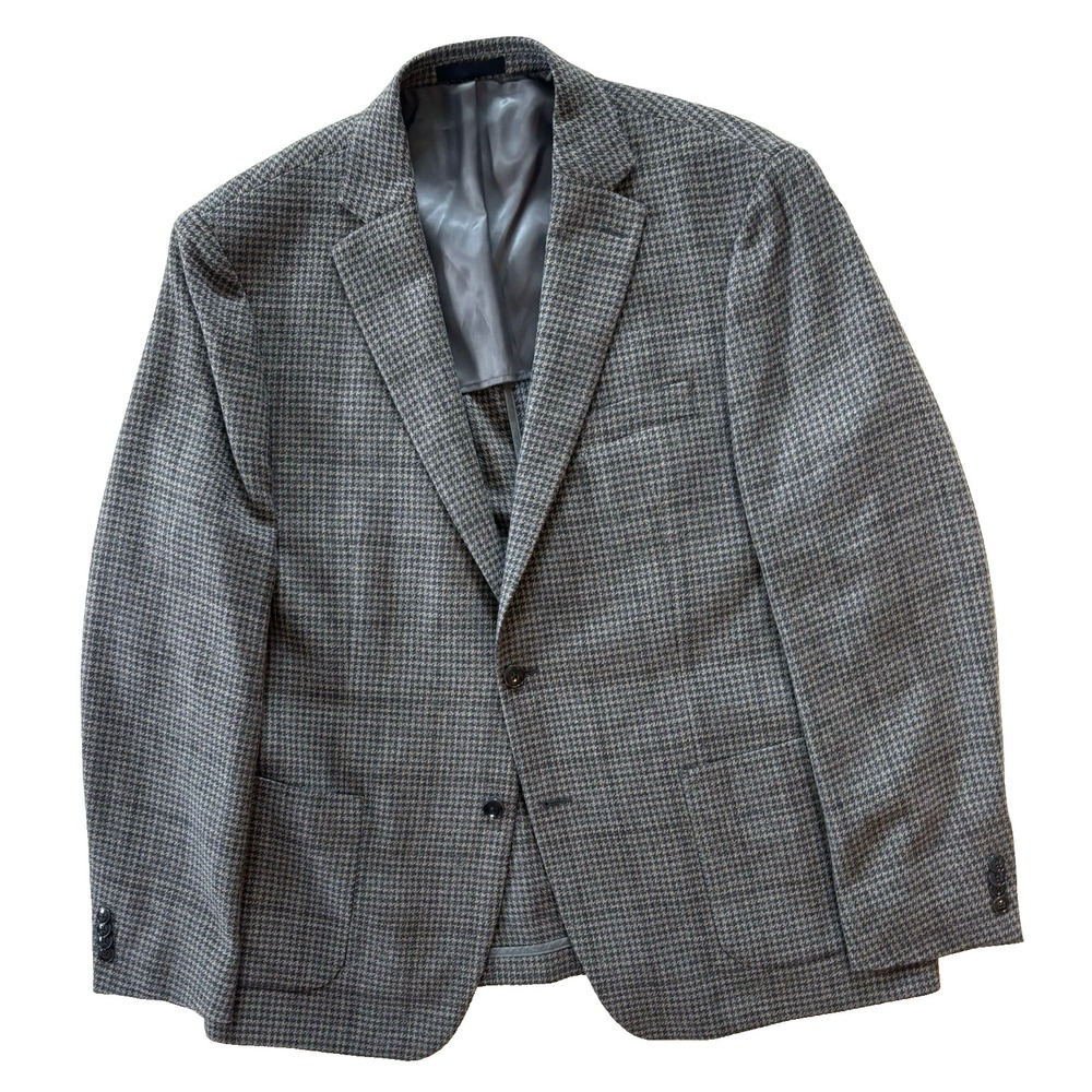 gray houndstooth Michael Kors soft tweed blazer jacket sport suit coat‎ wool 44R
